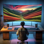 How does a curved plasma monitor enhance viewing experience?